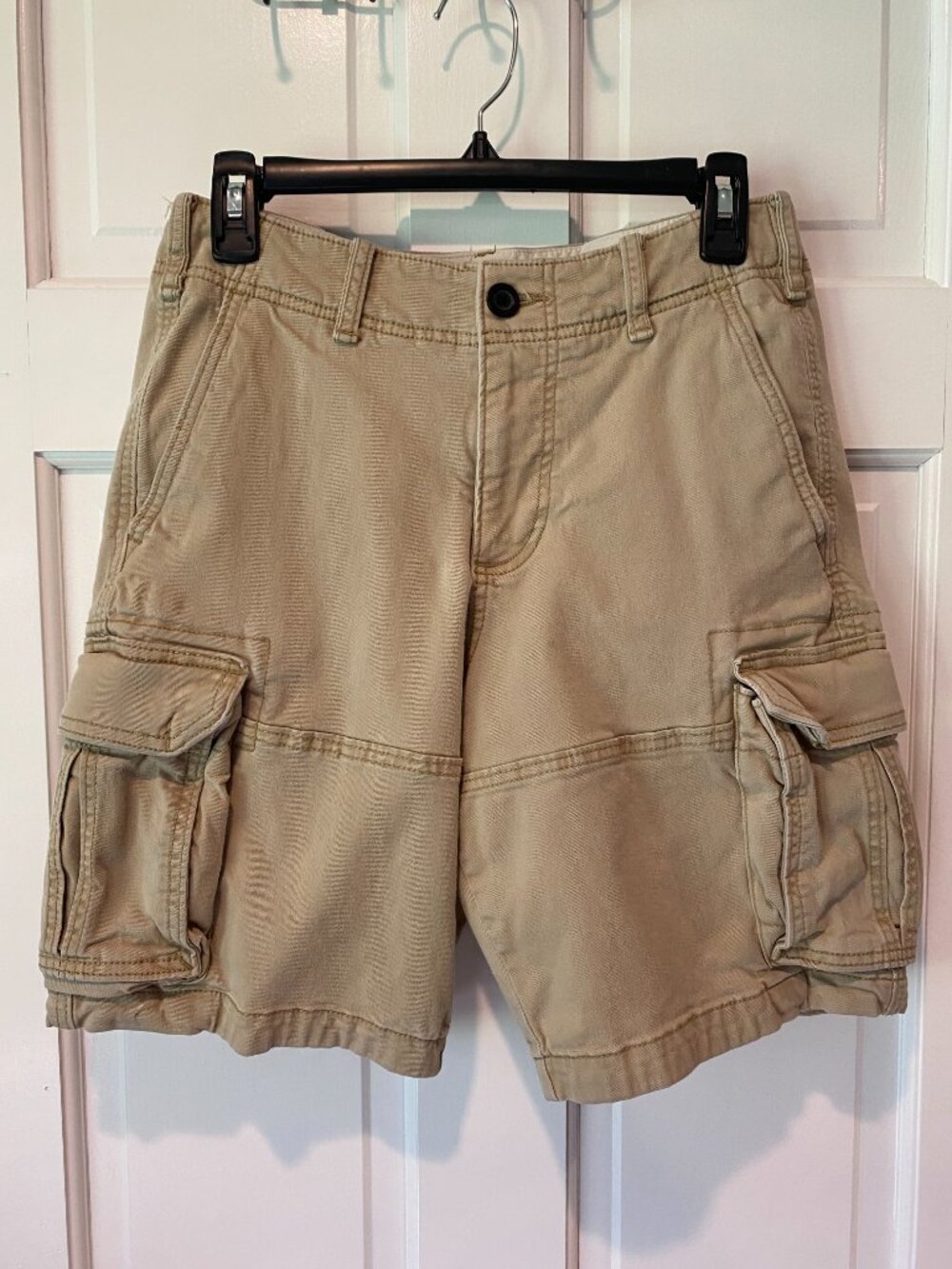 Mens Boys Light Khaki Hollister Epic Flex Cargo Shorts size 28